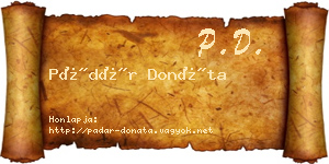Pádár Donáta névjegykártya