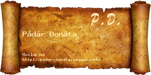 Pádár Donáta névjegykártya